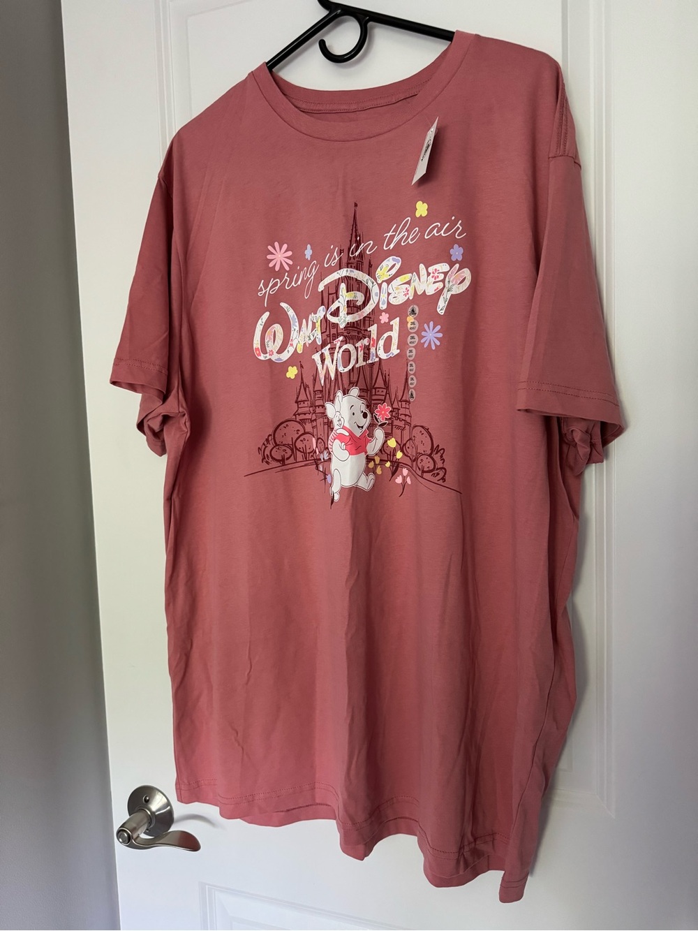 Disney Parks Winnie The Pooh & Piglet 'Spring Is In The Air' Pink T-Shirt (2XL)